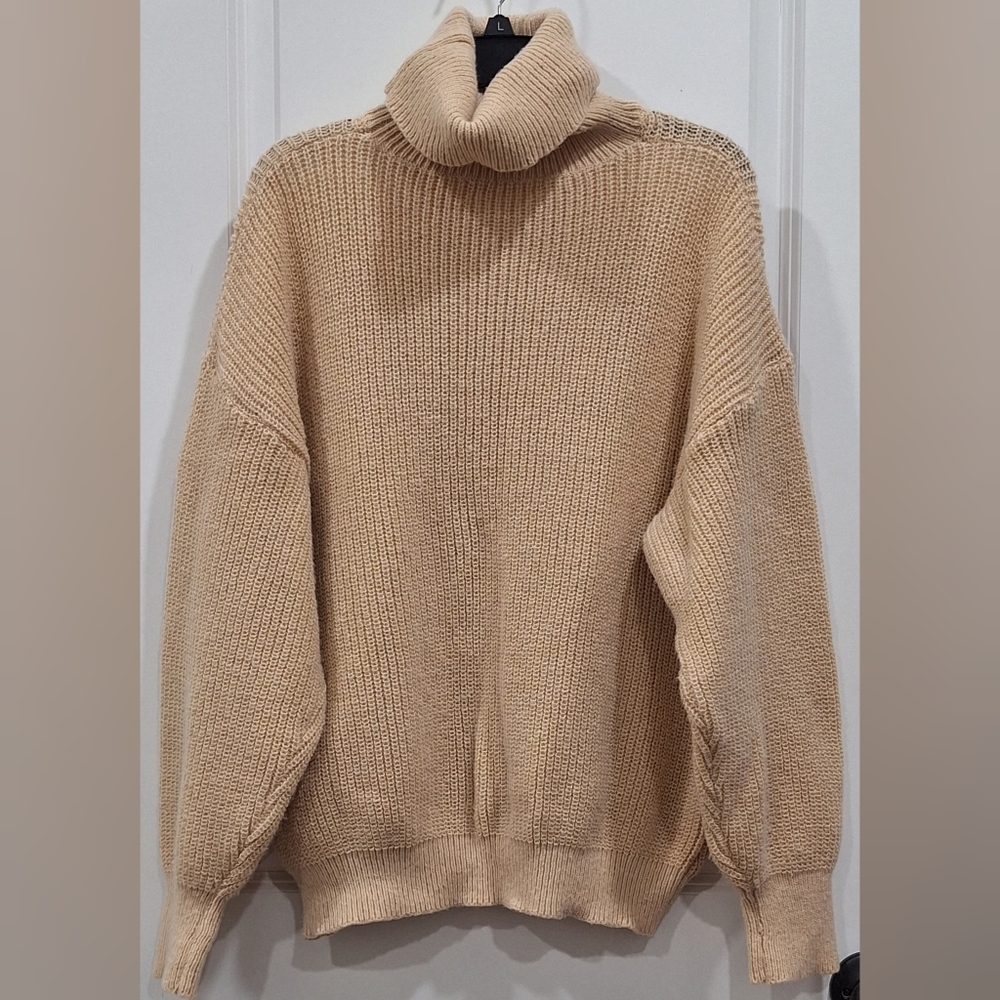 SHEIN Beige Turtleneck Sweater